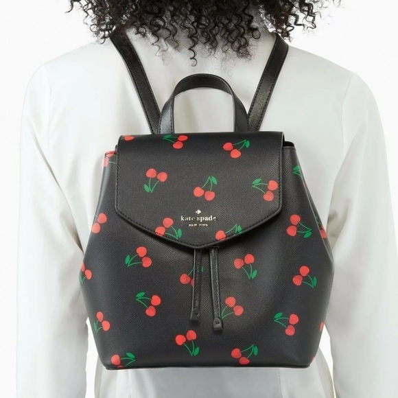 HP??Kate Spade tossed cherry medium flap backpack